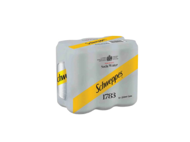 Schweppes Soda Water 250ml Cans x 6