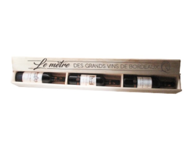 Le Metre de Grands Vins de Bordeaux 3x75cl wooden box 