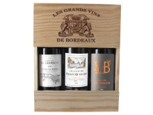 Les Grands Vins de Bordeaux 3x75cl wooden box